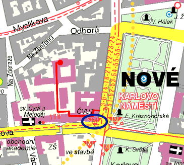 Mapa Karlovo namesti 2, Budova E