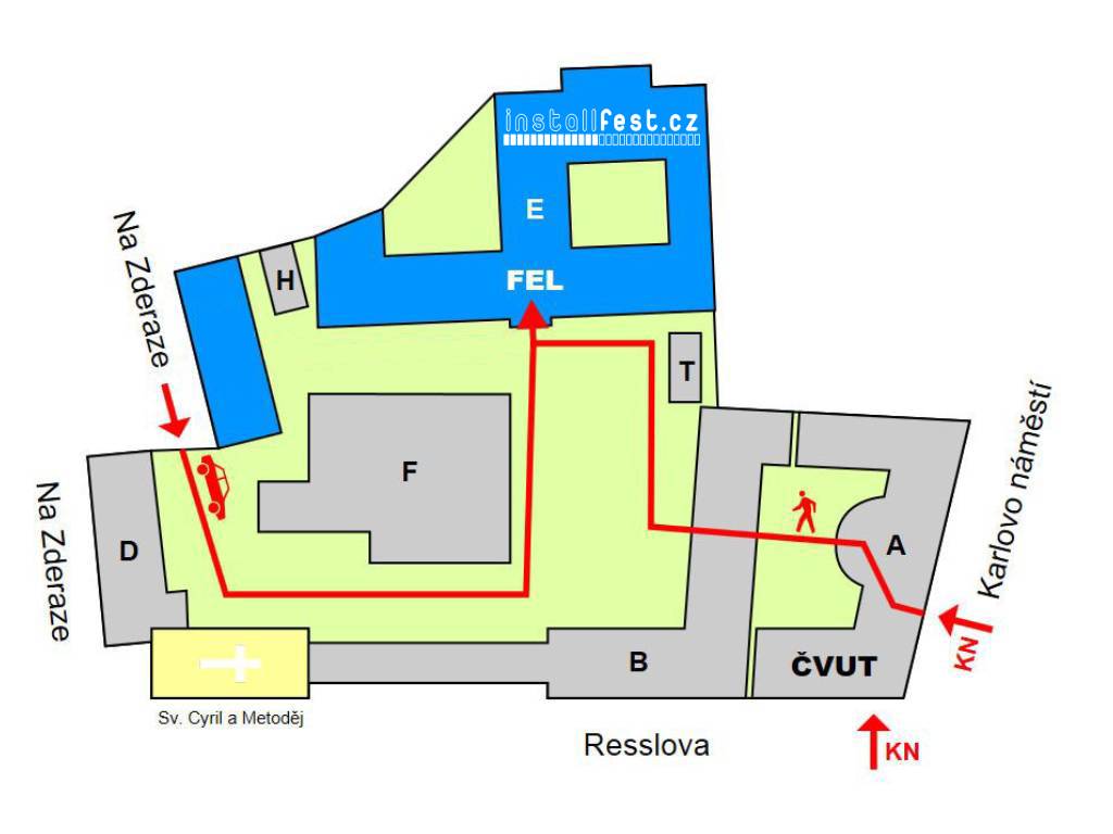 Mapa FEL, Karlovo náměstí